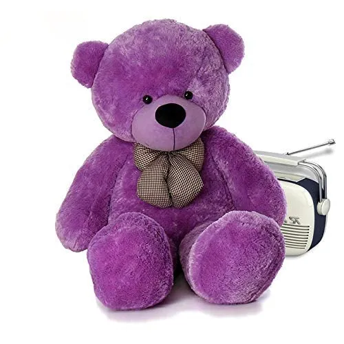 Bow Tie Soft & Premium Purple Big Teddy Bear- Available in Multiple Sizes 2 Ft