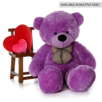 Bow Tie Soft & Premium Purple Big Teddy Bear- Available in Multiple Sizes
