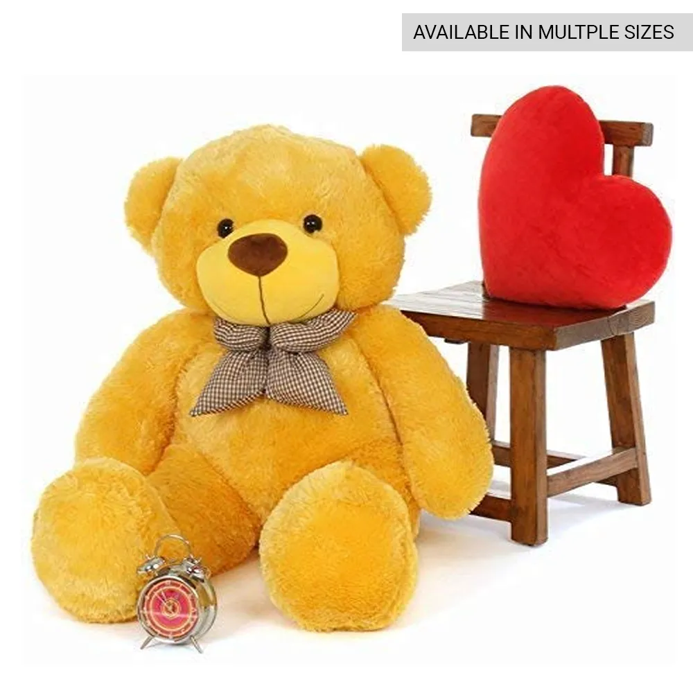 Bow Tie Soft & Premium Yellow Big Teddy Bear- Available in Multiple Sizes 2 Ft
