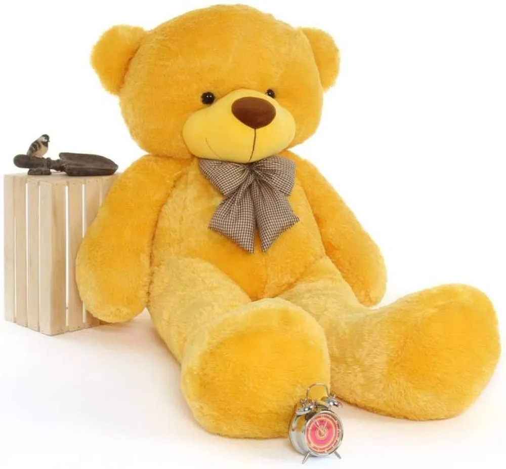 Bow Tie Soft & Premium Yellow Big Teddy Bear- Available in Multiple Sizes 2 Ft