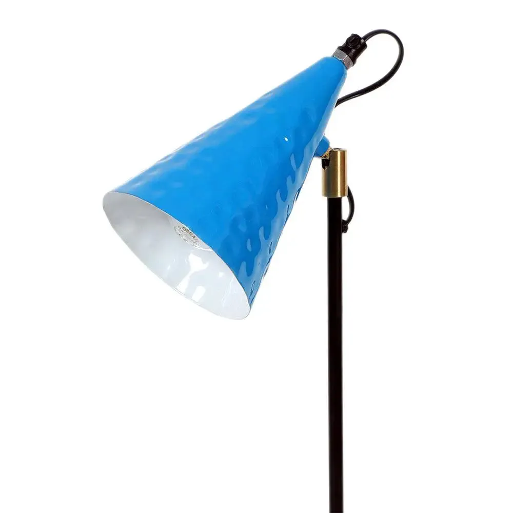 Bowed Blue Metal Modern Study Lamp