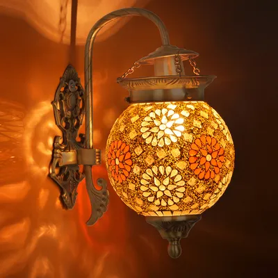 Bowed Designer Globe Golden Fixture White Wall Light