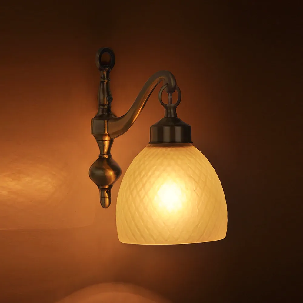 Bowed Minimalist Golden Fixture White Wall Light