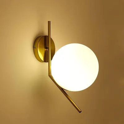 Brass Gold Classic Round Wall Light (Bulb not included)