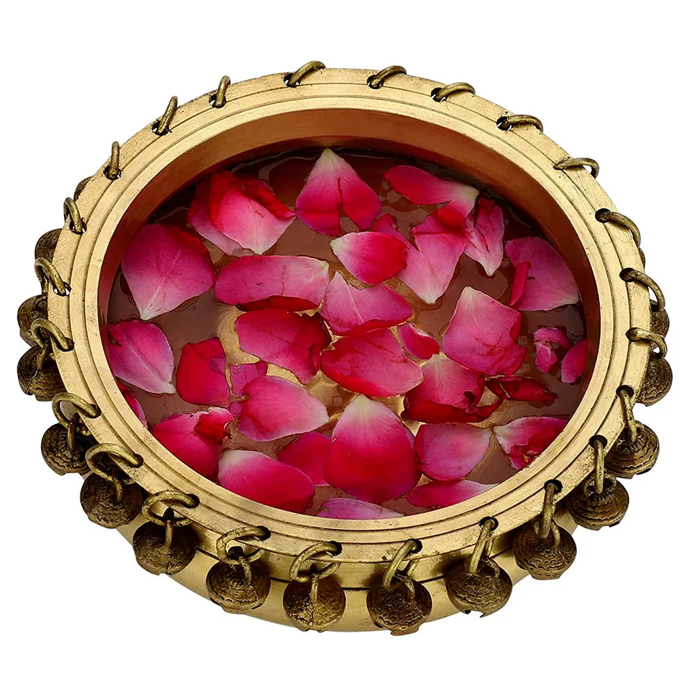 Brass Urli Bowl With Ghungroo Work Small 6x6x3 (inches)