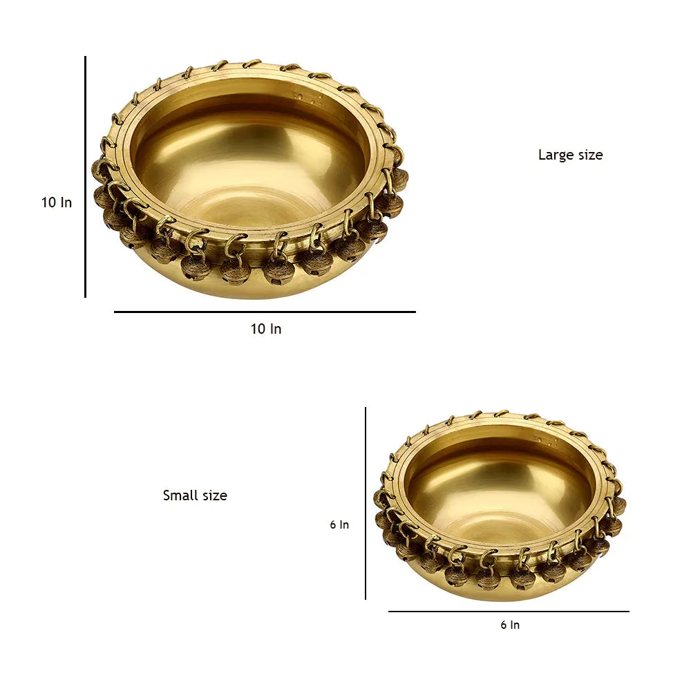 Brass Urli Bowl With Ghungroo Work Small 6x6x3 (inches)