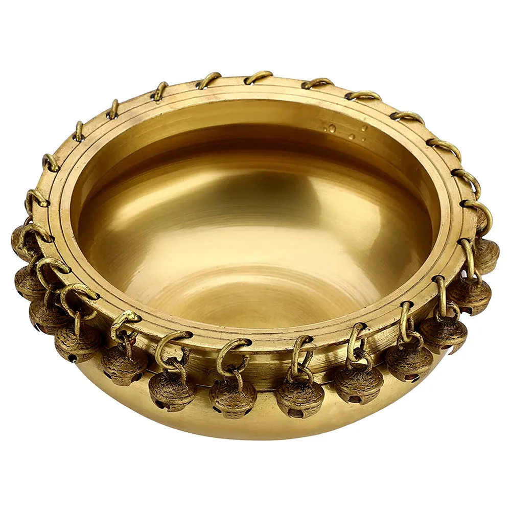 Brass Urli Bowl With Ghungroo Work Small 6x6x3 (inches)