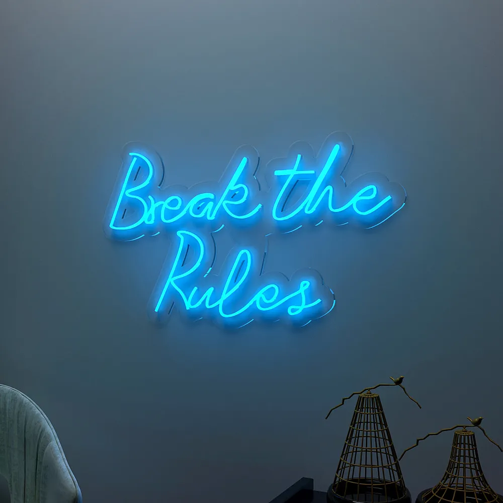 Break The Rules Neon LED Light ( Available in Multiple Colors) Pink