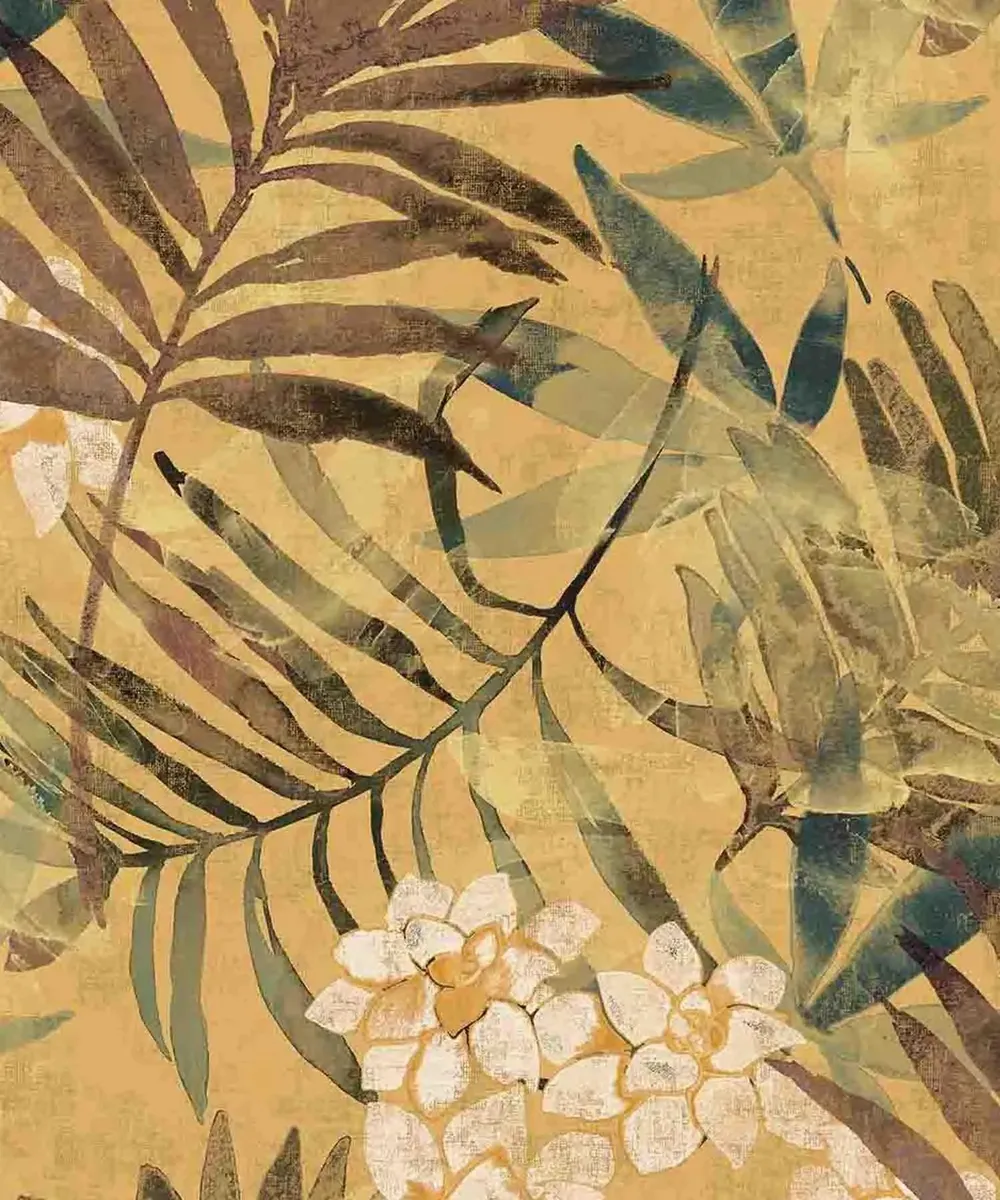 Breezy Botanicals Textured Premium Wallpaper- Modern Bites dark multi-color
