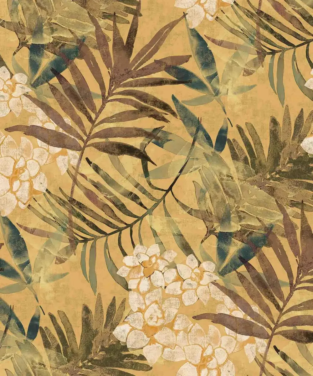 Breezy Botanicals Textured Premium Wallpaper- Modern Bites dark multi-color