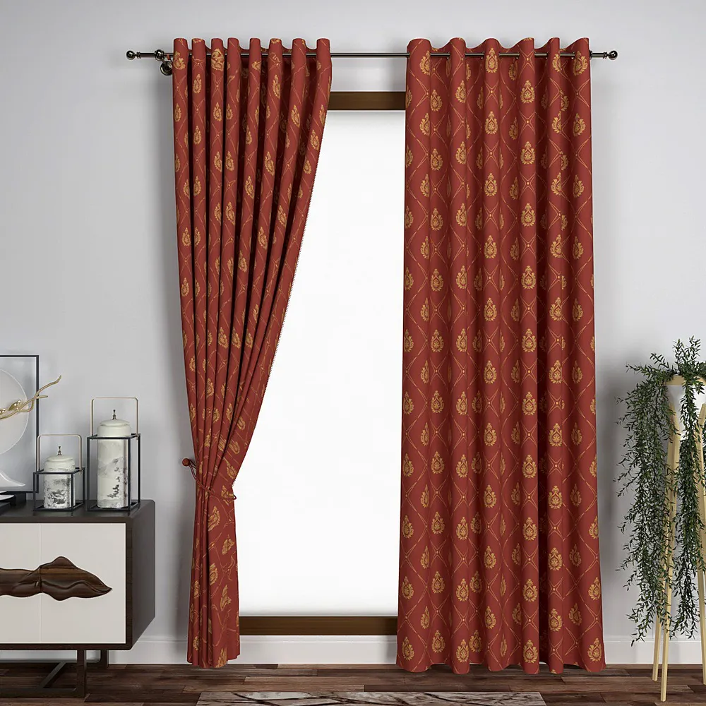 Brick Red Designer Door Curtain Medium Single Piece (7ft)