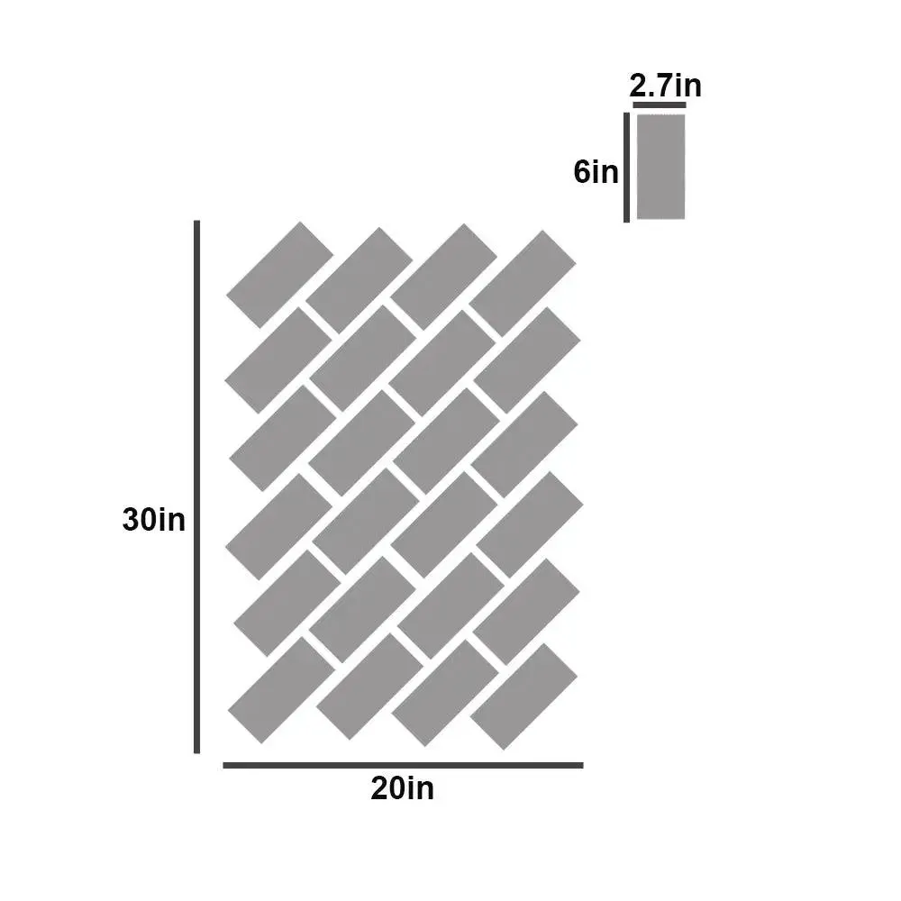 Bricks-Shaped Golden Wall Mirror Stickers