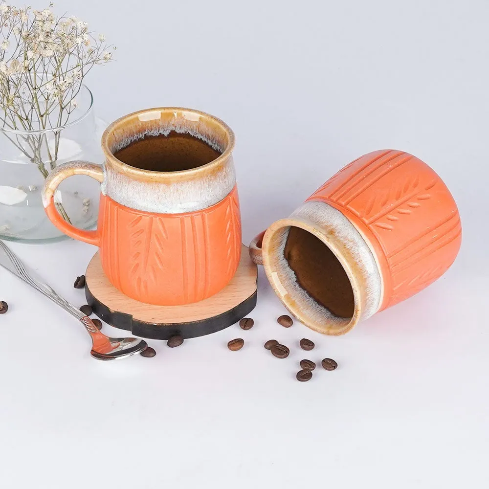 Bright Orange Ceramic Mugs Single Piece