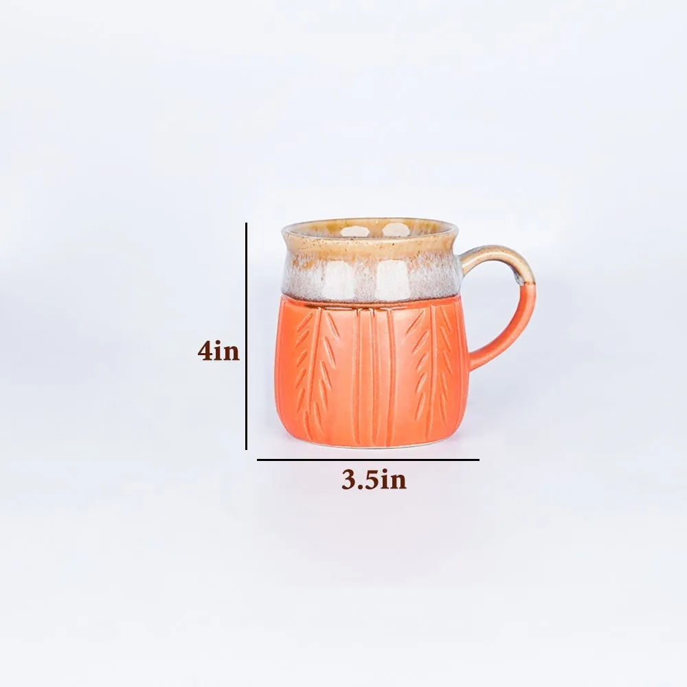 Bright Orange Ceramic Mugs Single Piece