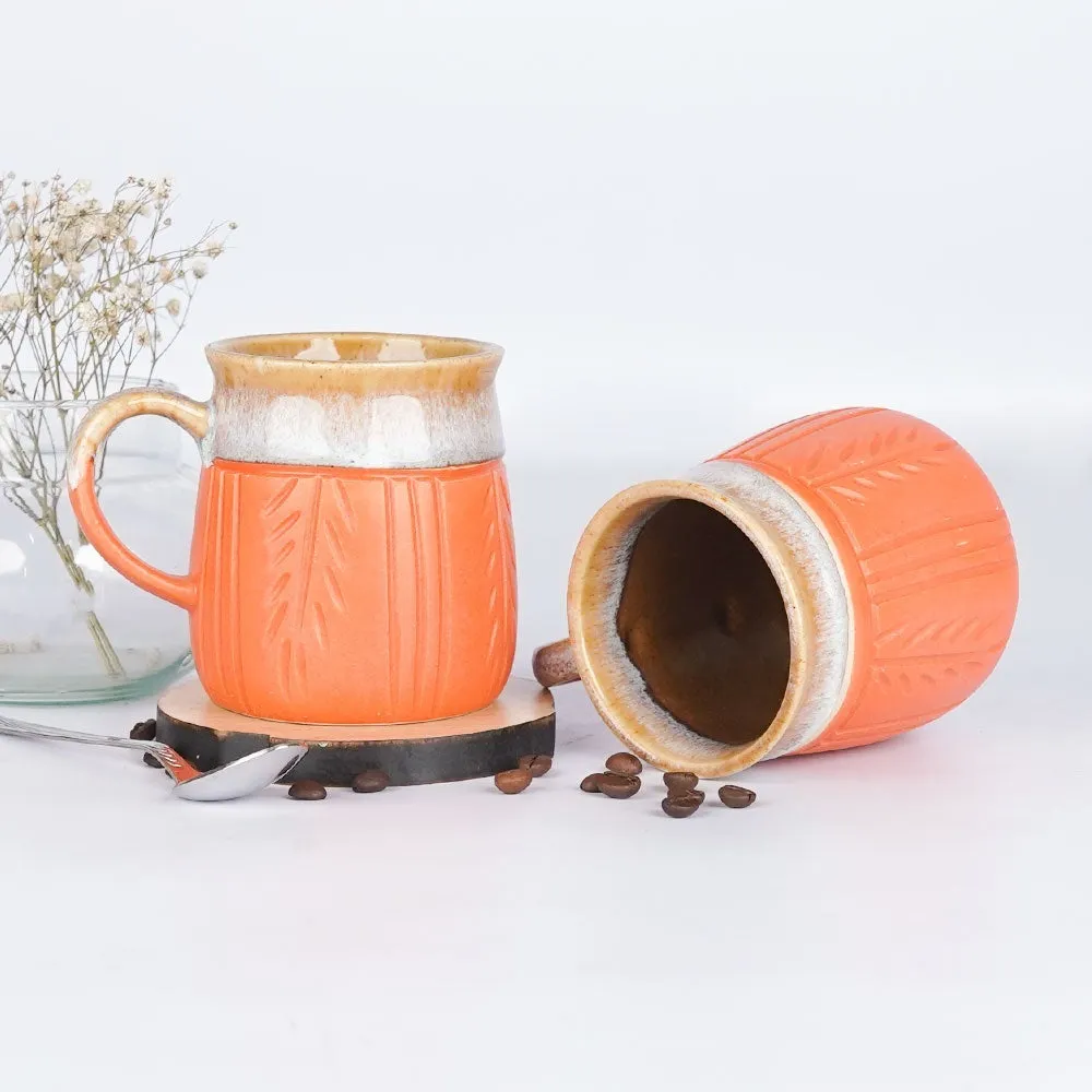 Bright Orange Ceramic Mugs Single Piece