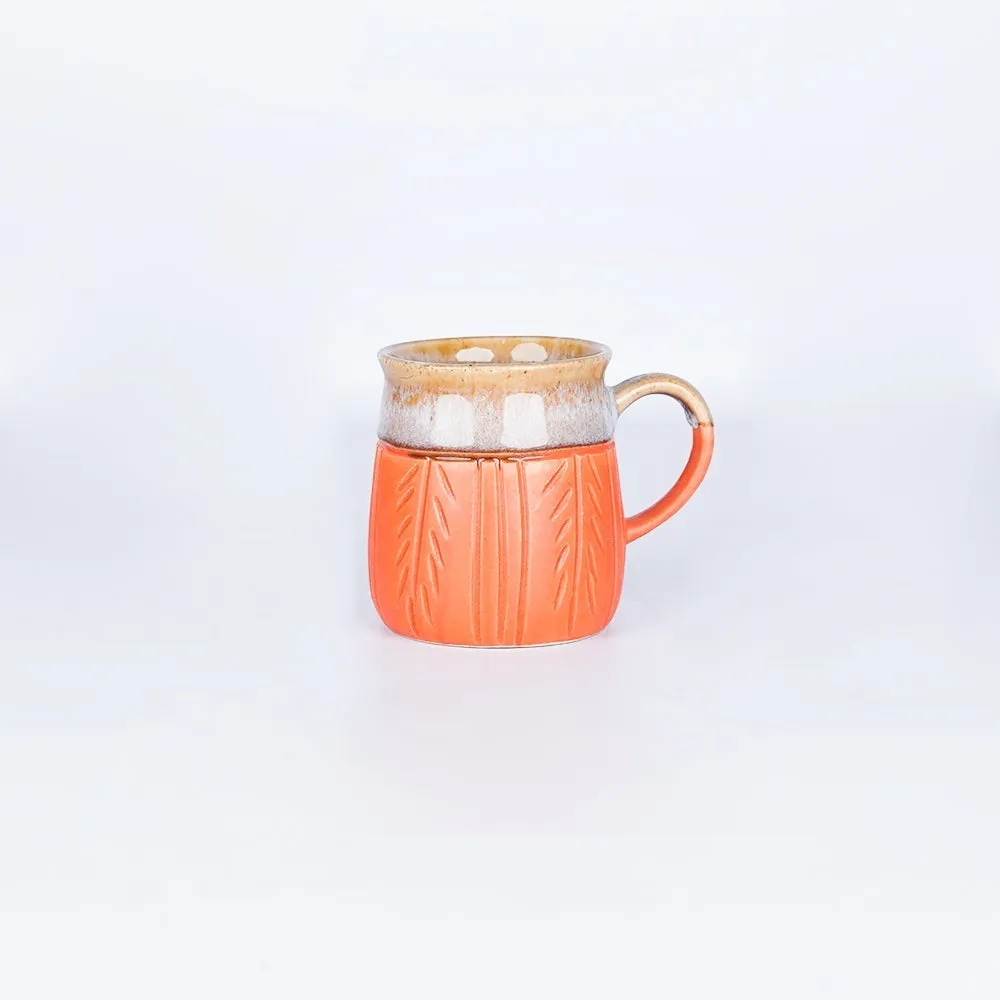 Bright Orange Ceramic Mugs Single Piece