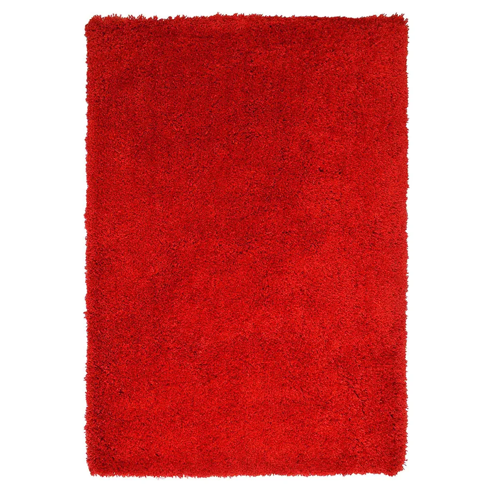Bright Red Solid Soft Feel Anti-Skid 100% Cotton Carpet 2X5