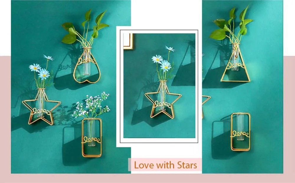 Bright Squarish Heart Shaped Ferric Base Vase