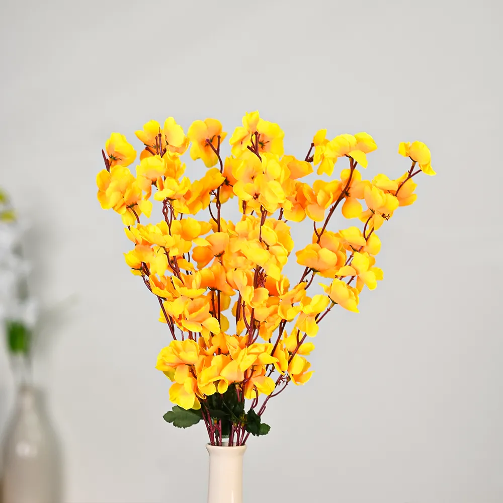 Bright Yellow Blossom Artificial Flower Strands Set Of 2