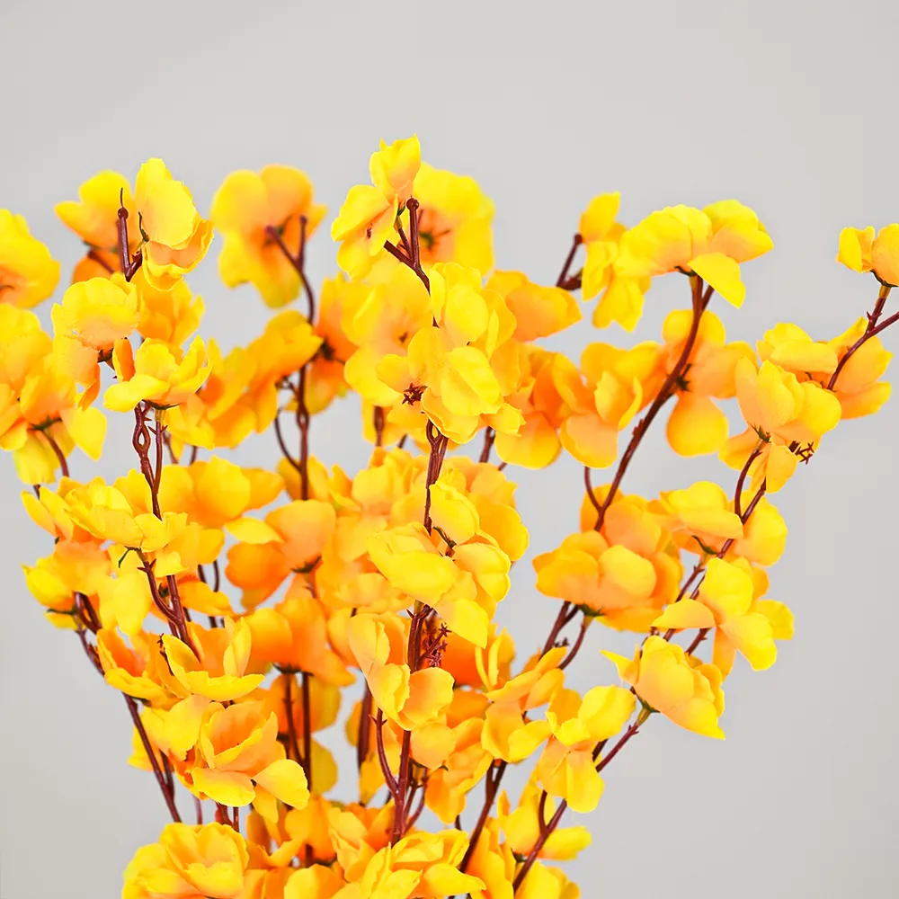 Bright Yellow Blossom Artificial Flower Strands Set Of 2