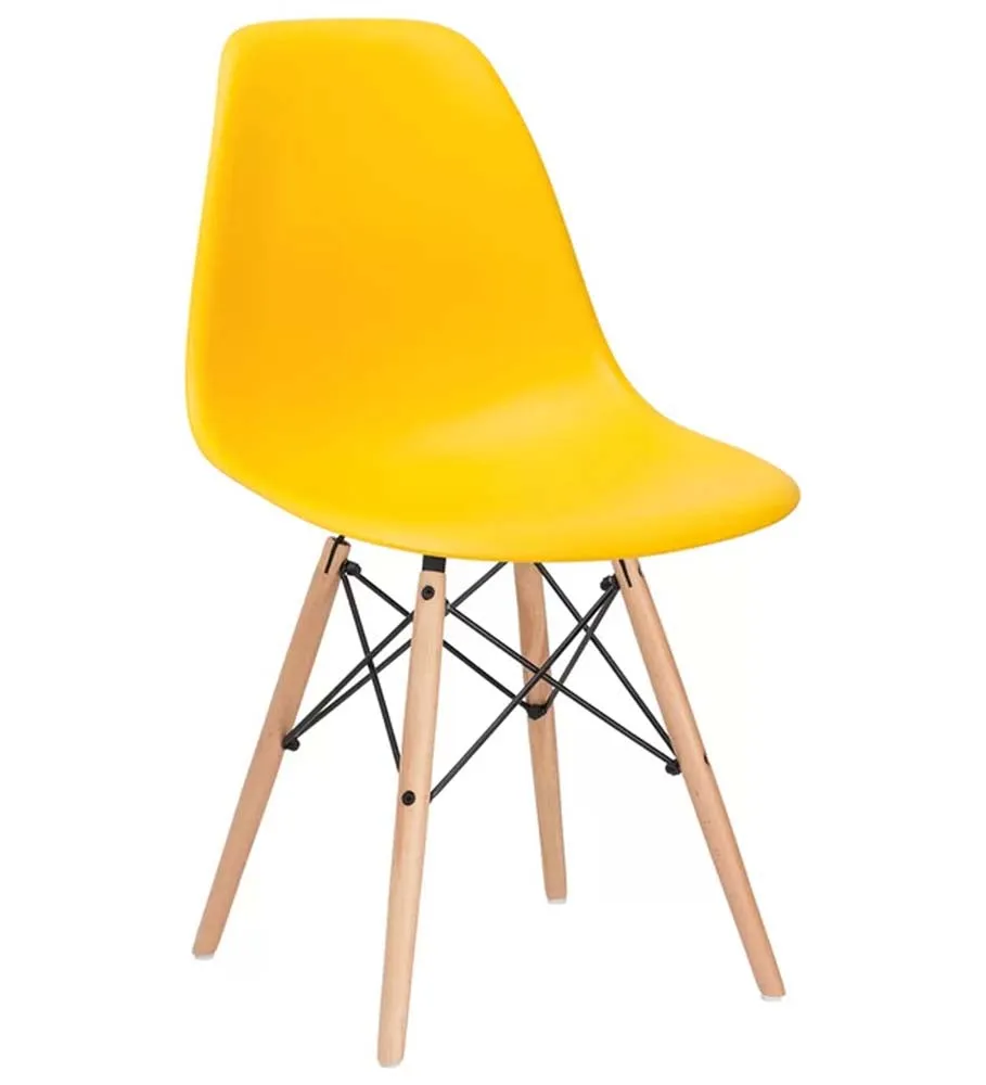 Bright Yellow Light Weight Contemporary Accent Chair Pack Of 1, 2 & 4 Set of 1