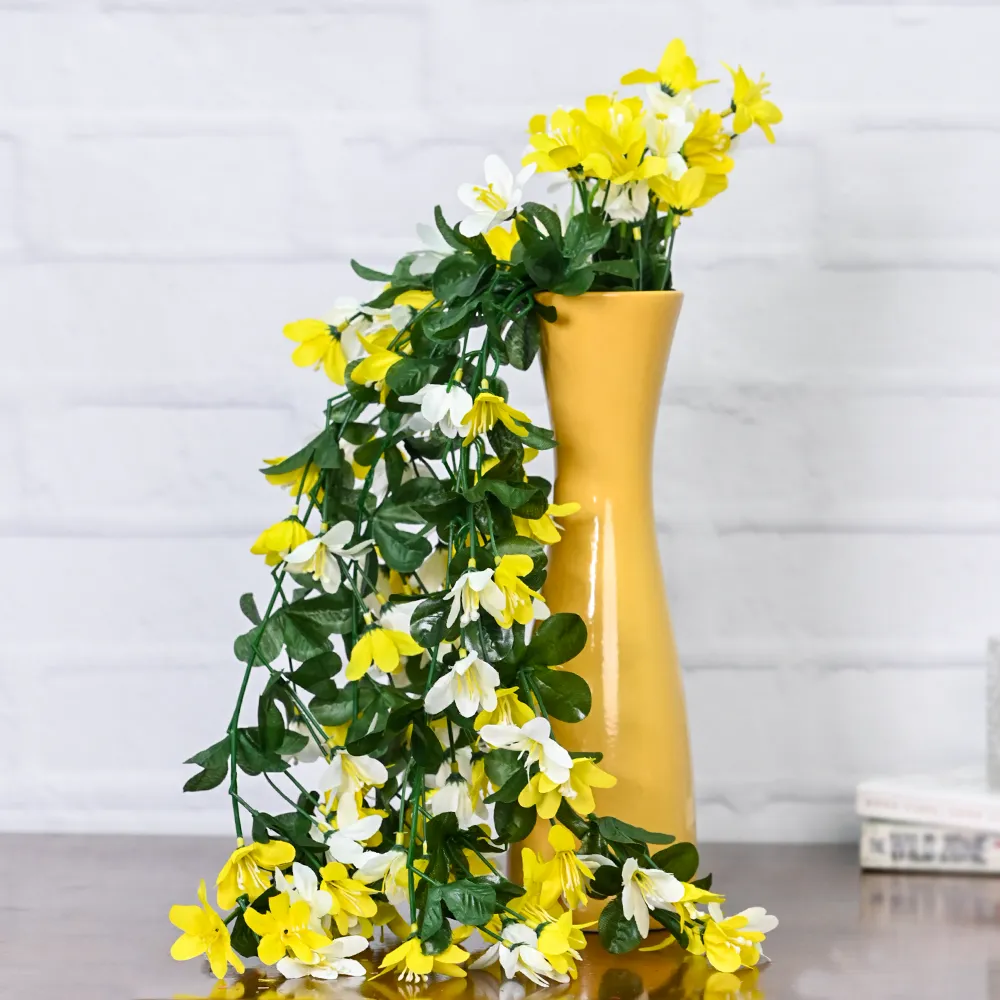 Bright Yellow Lily Artificial Hanging Orchid Single Piece