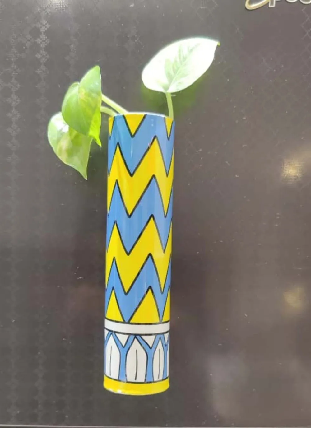 Bright Yellow Resilient Fridge Magnetic Metal Planter Set of 1