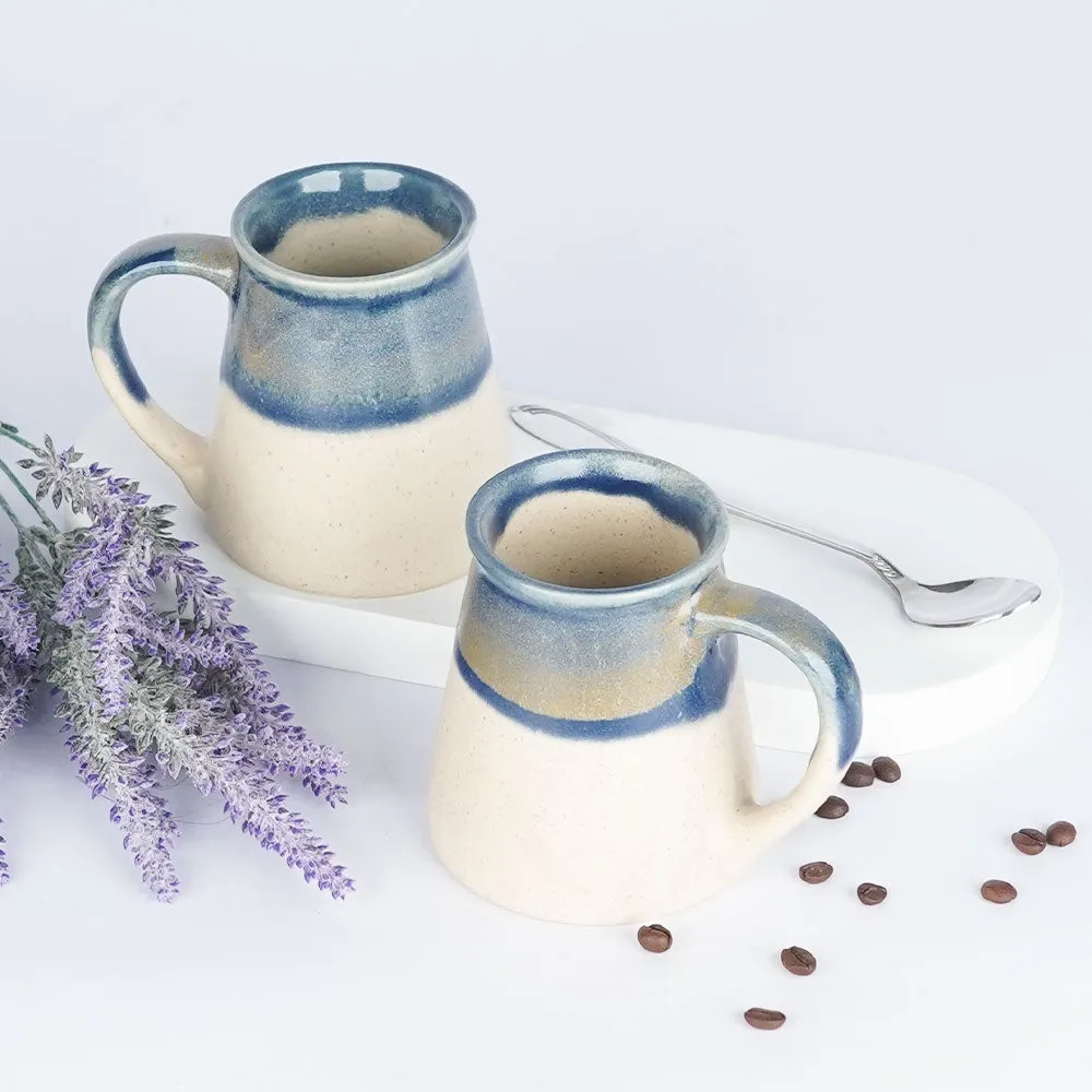 Broad Bordered Off White Ceramic Mugs Single Piece