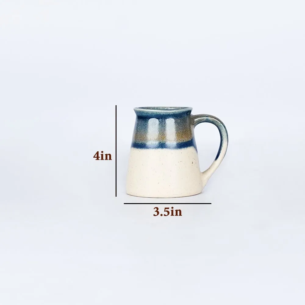 Broad Bordered Off White Ceramic Mugs Single Piece