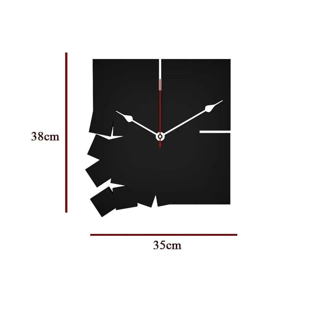 Broken Shape Wooden Wall Clock