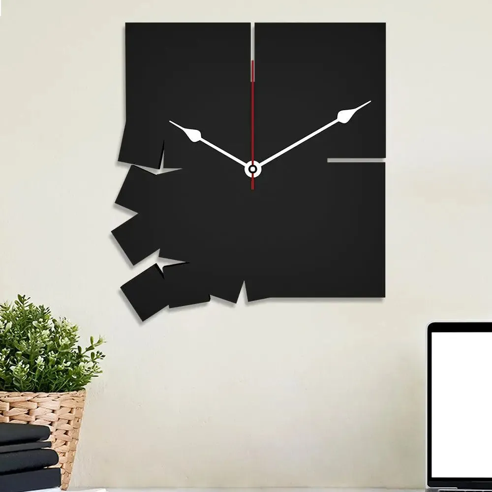 Broken Shape Wooden Wall Clock