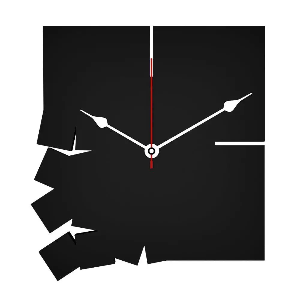 Broken Shape Wooden Wall Clock