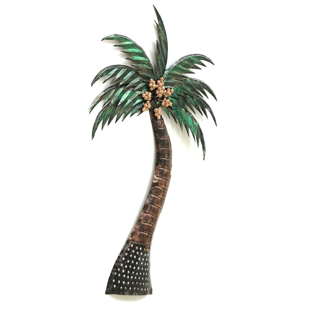 Bronze Brushed Artistic Coconut Tree Metal Wall Art