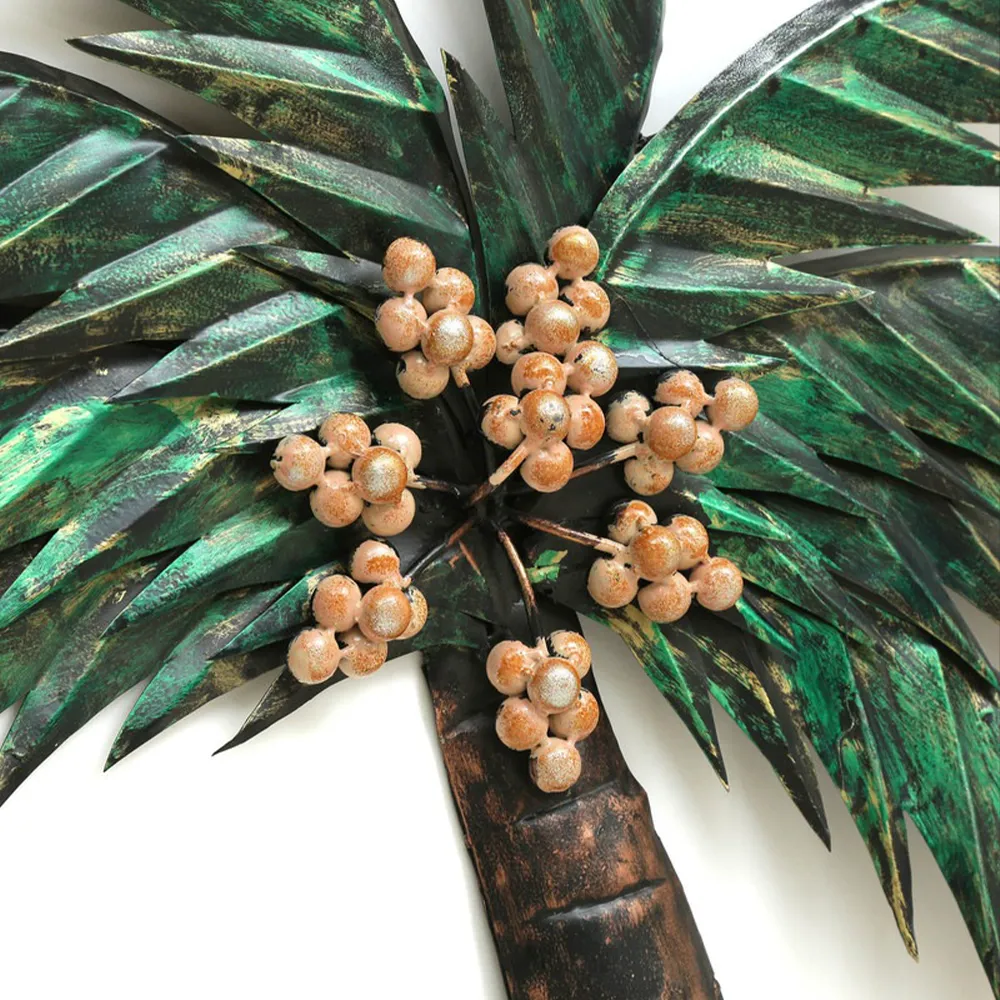 Bronze Brushed Artistic Coconut Tree Metal Wall Art