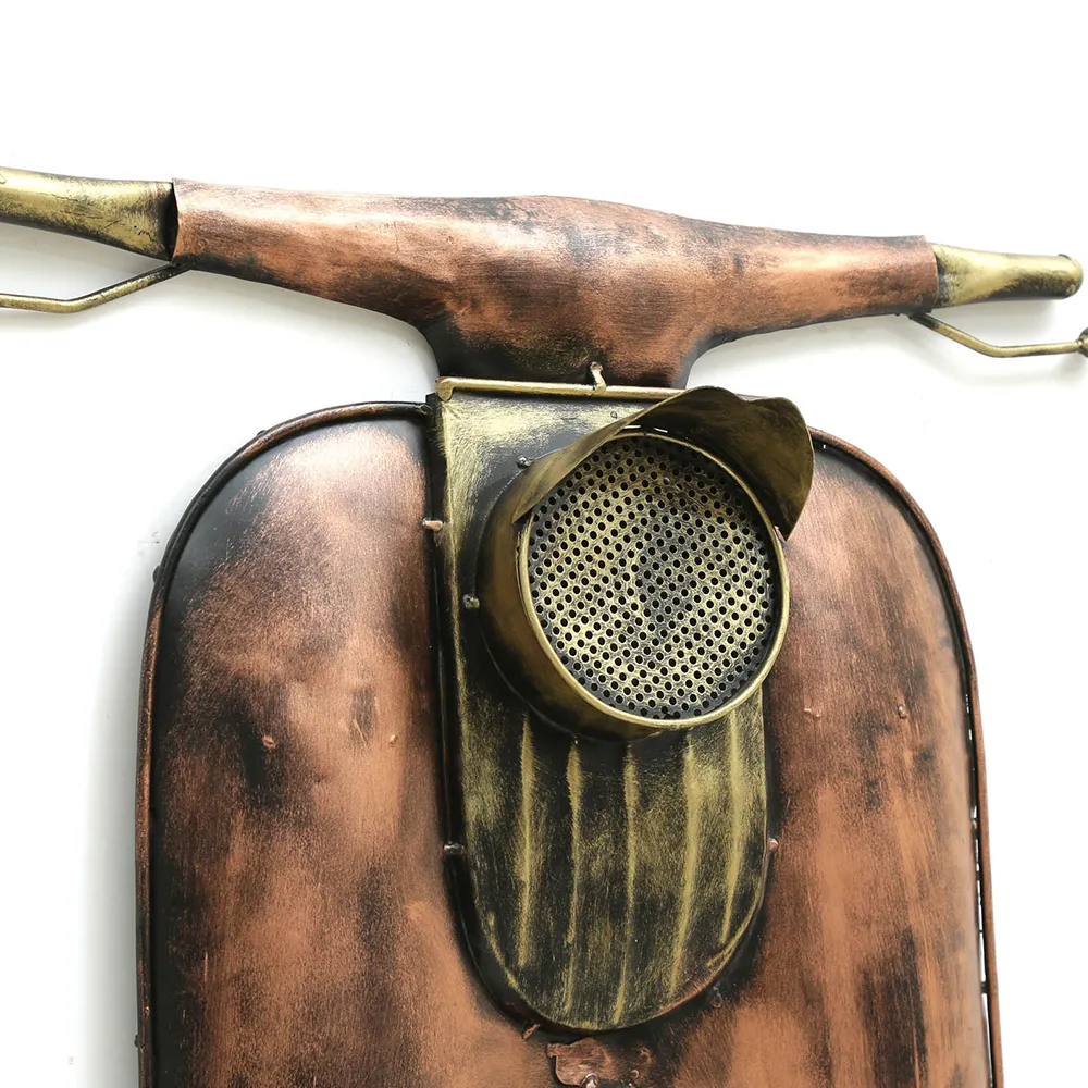 Bronze Brushed Artistic Scooter Front Metal Wall Art
