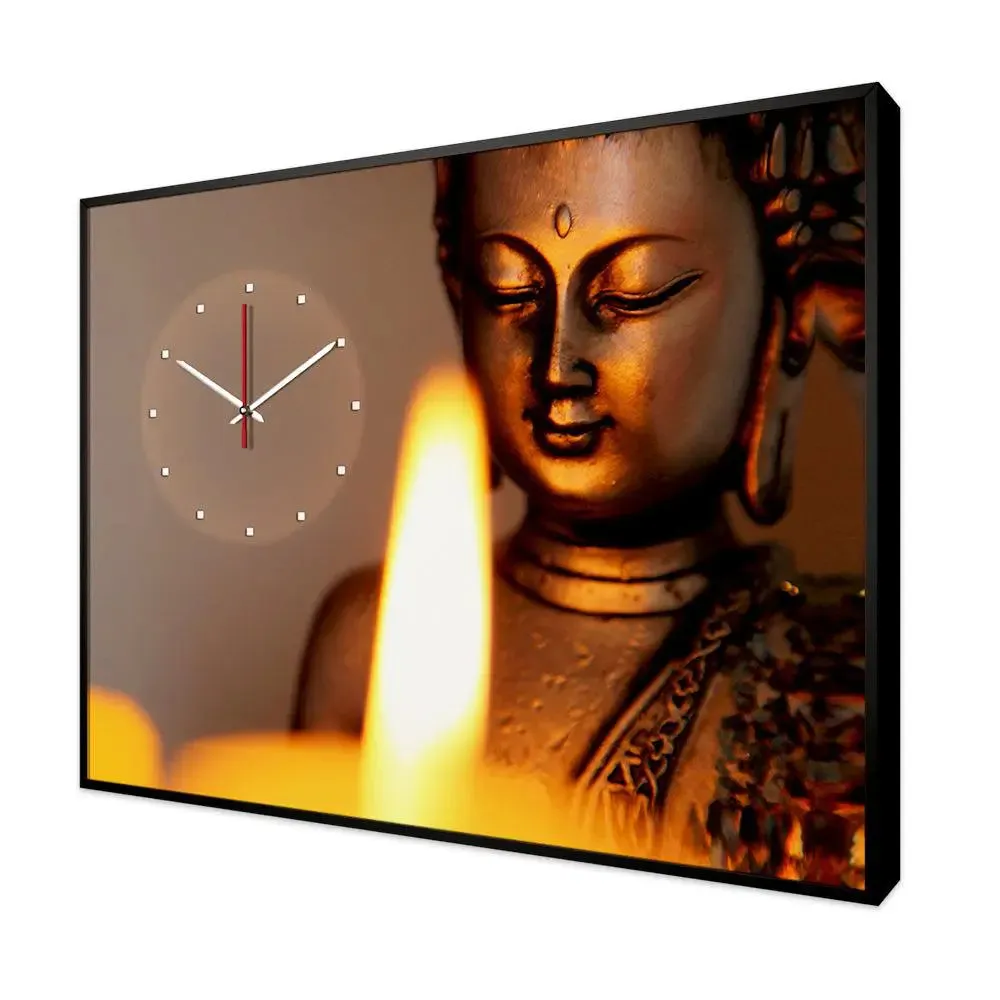 Bronze Buddha Canvas Wall Clock