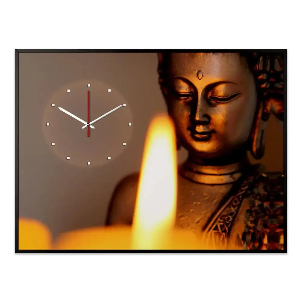 Bronze Buddha Canvas Wall Clock
