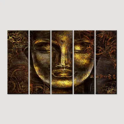 Bronze Buddha Wood Stretched Canvas Wall Painting