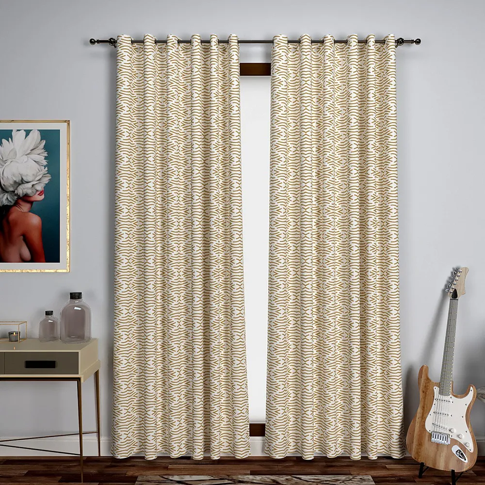 Brown Abstract Designer Door Curtain Medium Single piece (7ft)
