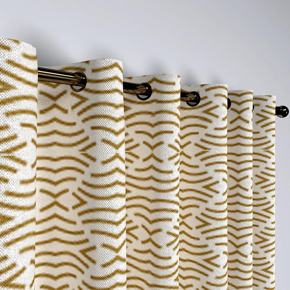 Brown Abstract Designer Door Curtain Medium Single piece (7ft)