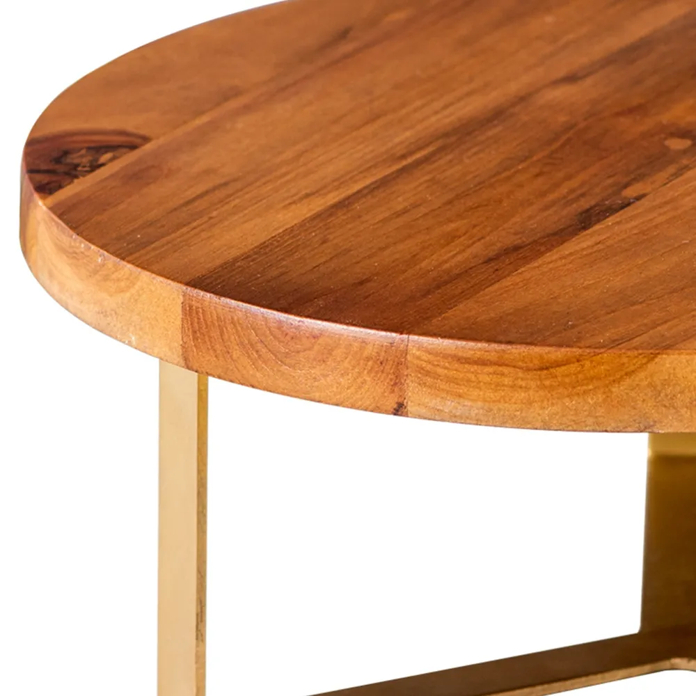 Brown and Gold Rustic Wooden Cake Stand