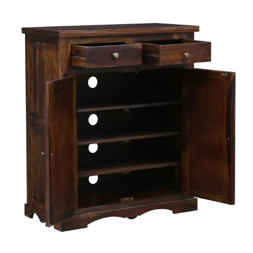 Brown Base Multicolor Traditional Designer Sheesham Wood Cabinet