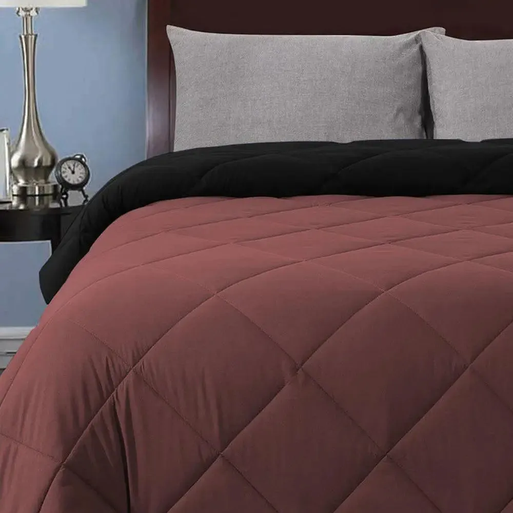 Brown & Black Quilted Double Bed Comforter