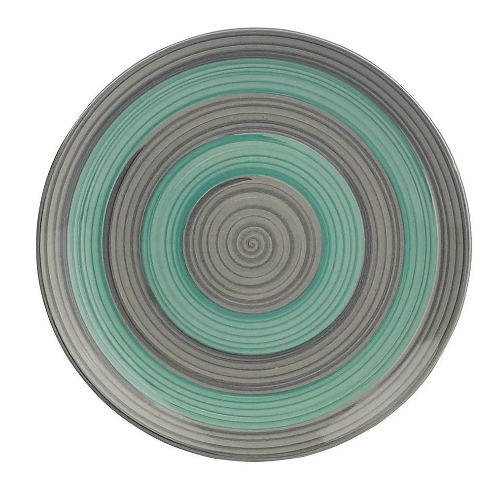 Brown Bordered White Ceramic Side Plates Set Of 4