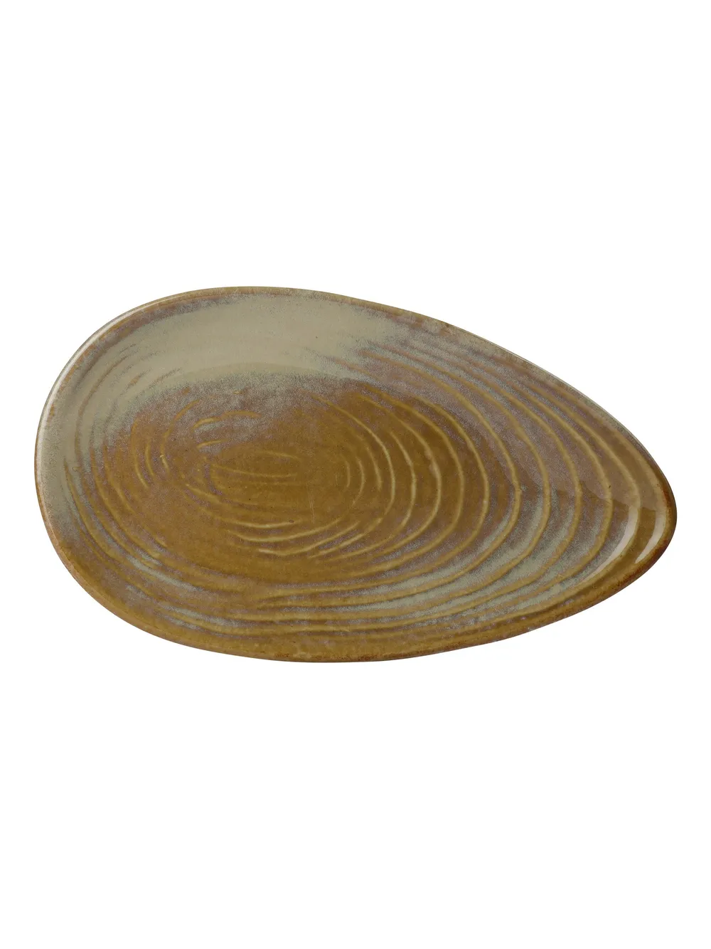 Brown Ceramic Snack Serving Platter