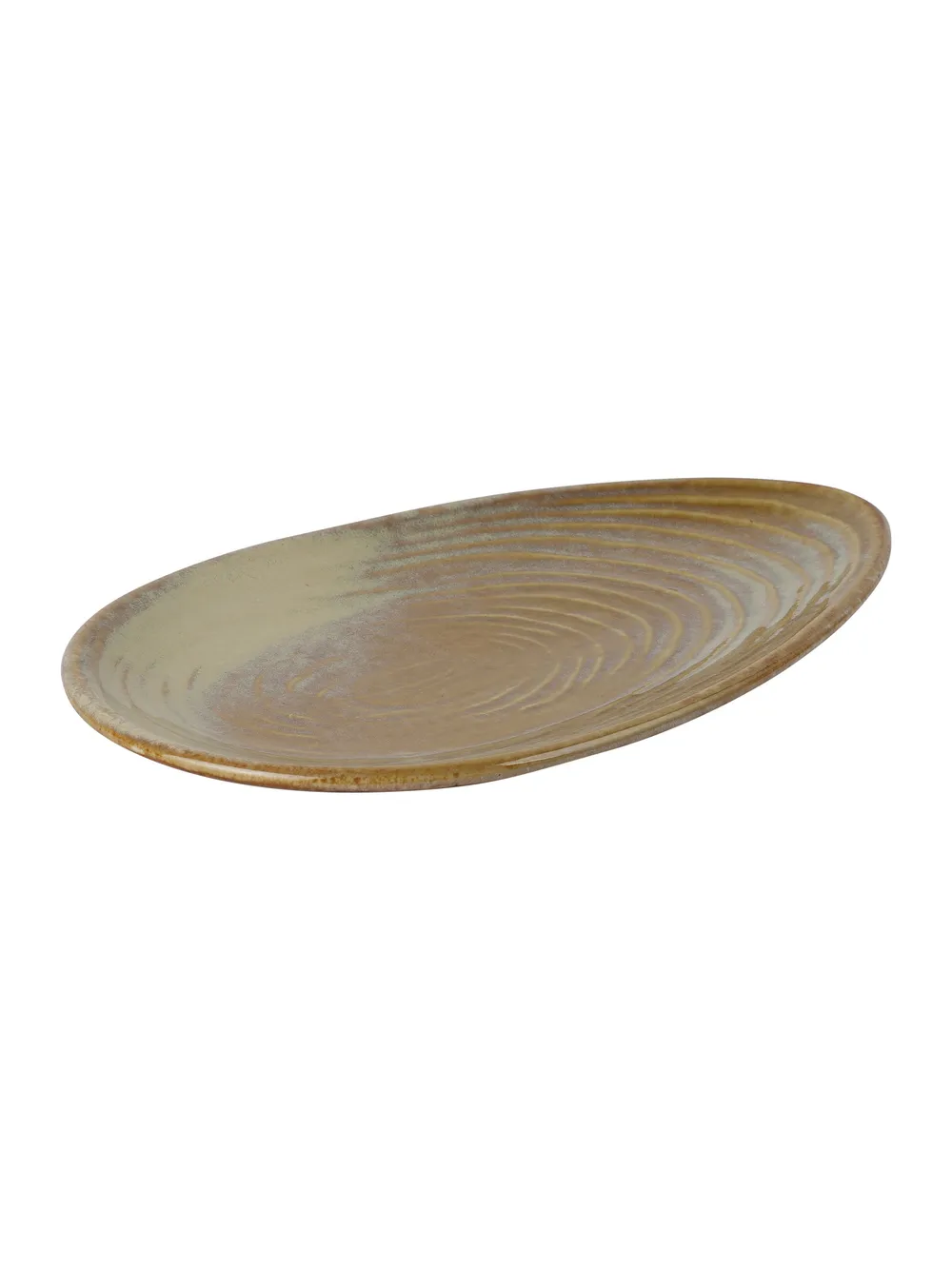Brown Ceramic Snack Serving Platter