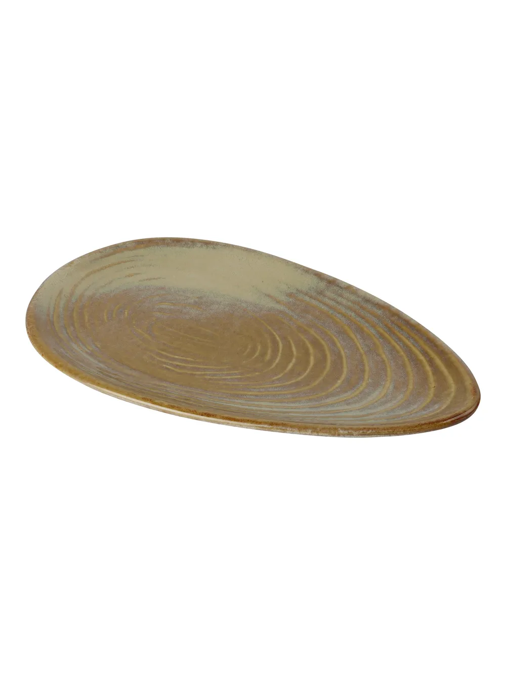Brown Ceramic Snack Serving Platter