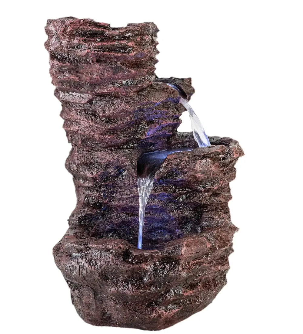 Brown-Coloured Solid Rock Cavern Water Fountain