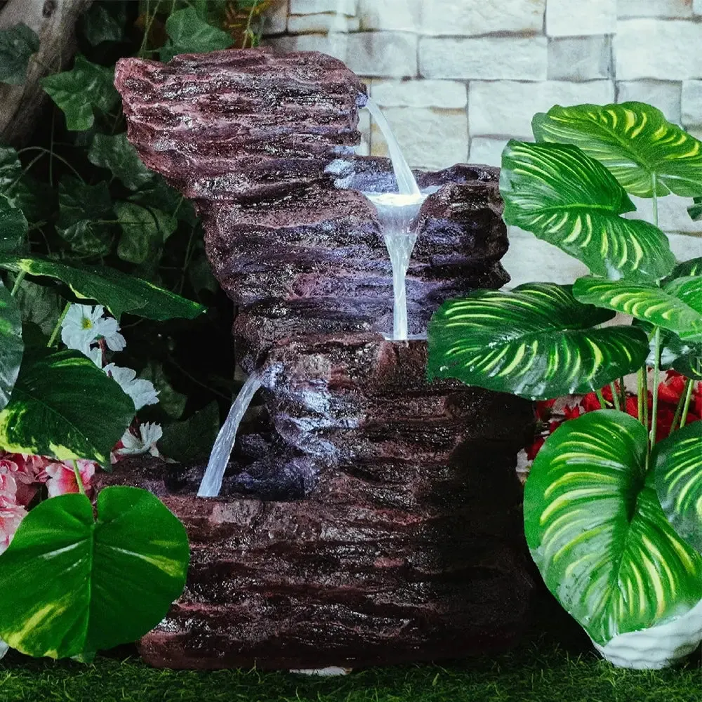Brown-Coloured Solid Rock Cavern Water Fountain