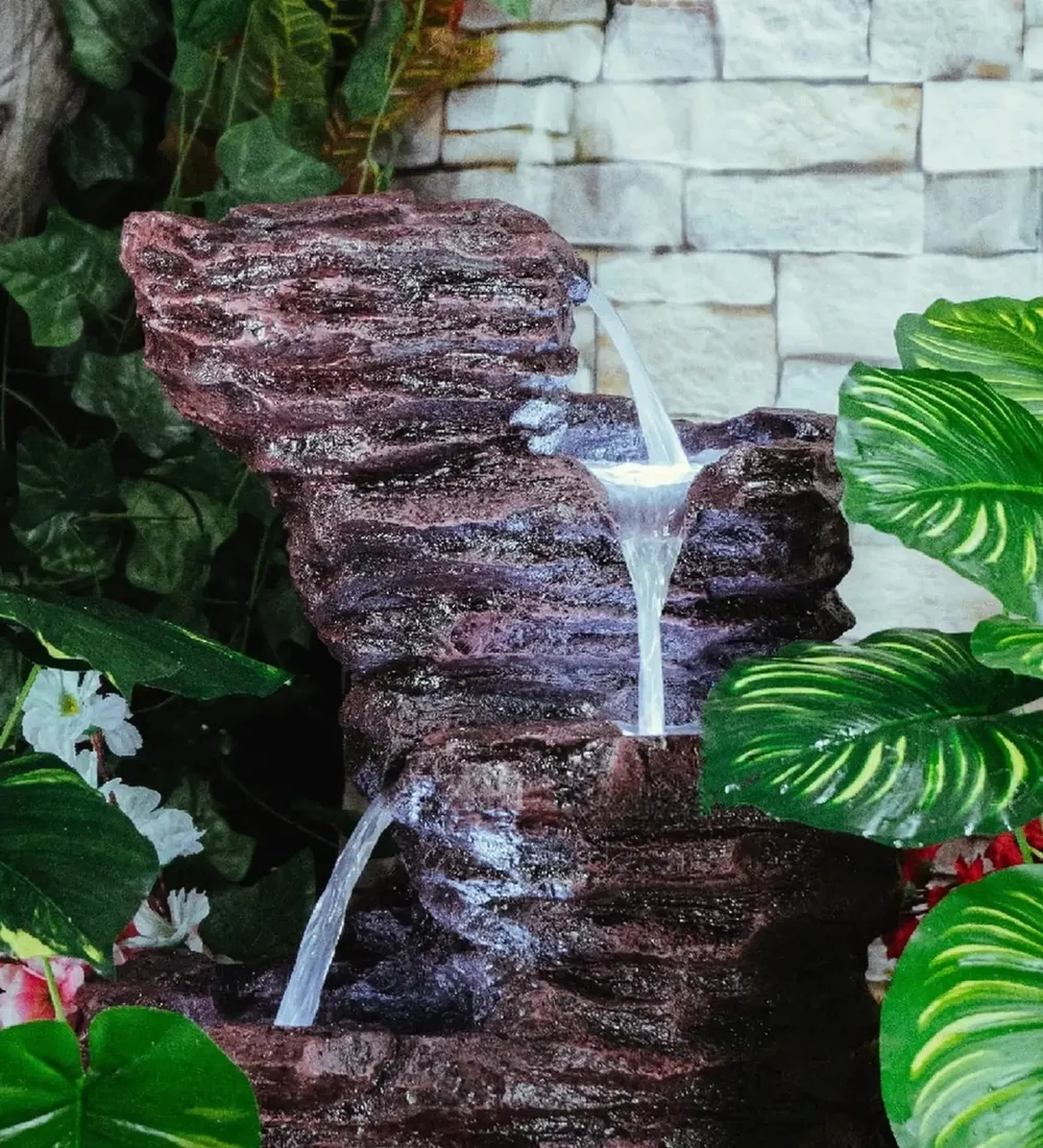Brown-Coloured Solid Rock Cavern Water Fountain